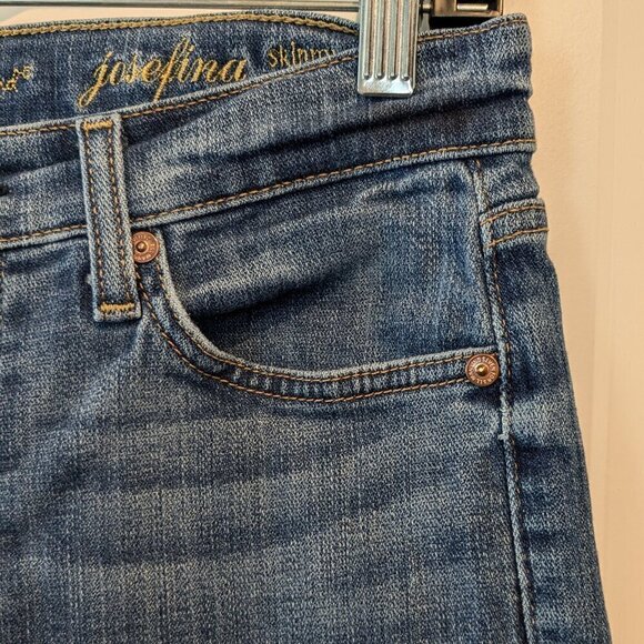 7 For All Mankind Jeans Women's 26 Blue Josefina Skinny Boyfriend Button-Fly - Picture 9 of 16